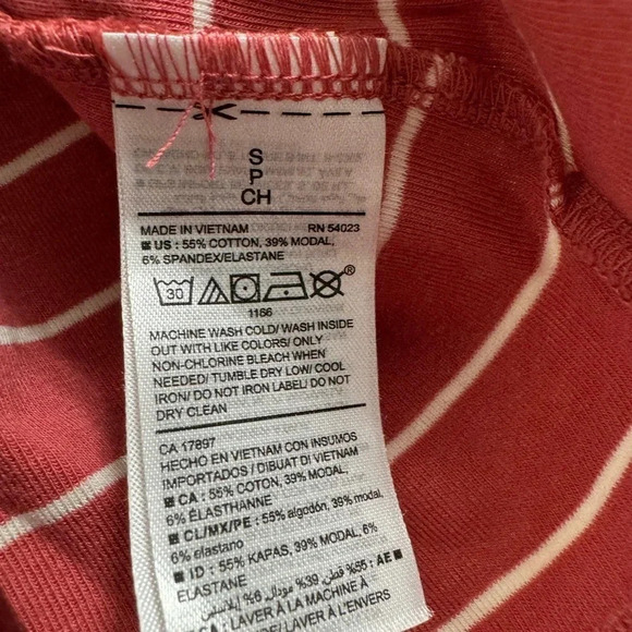 Old Navy Pink with white stripes scoop neck tank - Picture 3 of 4